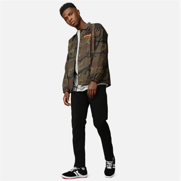 Thrasher Magazine Men’s Skategoat Camouflage Coach Jacket Green Camo Size Large - Picture 3 of 14